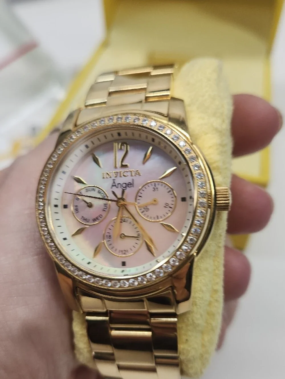 2018 Invicta Angel Women's Gold Watch with Mother-of-Pearl Dial 11772